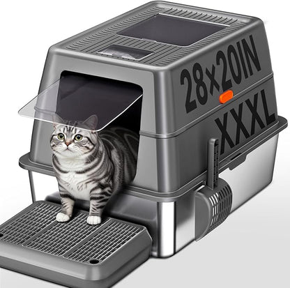 XXXL Stainless Steel Litter Box by KITCATY