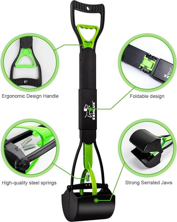 SZHLUX 28" Pooper Scooper, Foldable Dog Pooper Scooper - Image 2