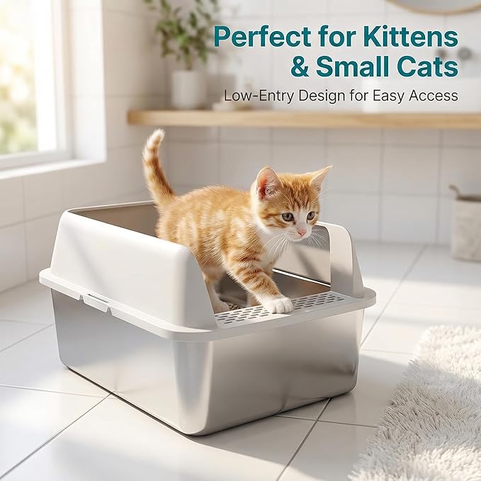 2PK Stainless Steel Litter Box - Image 8