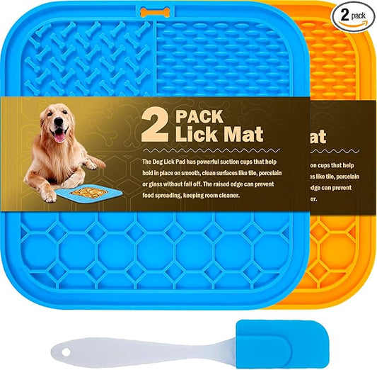 2 PCS Lick Mat for Dogs, Slow Feeder Licking Mat, Anxiety Relief Lick Pad by MooonGem