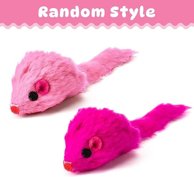 MALLMALL6 Cat Toy Set Interactive Cat Toys 27Pcs Pack Stuff Pink Feather Teaser - Image 7