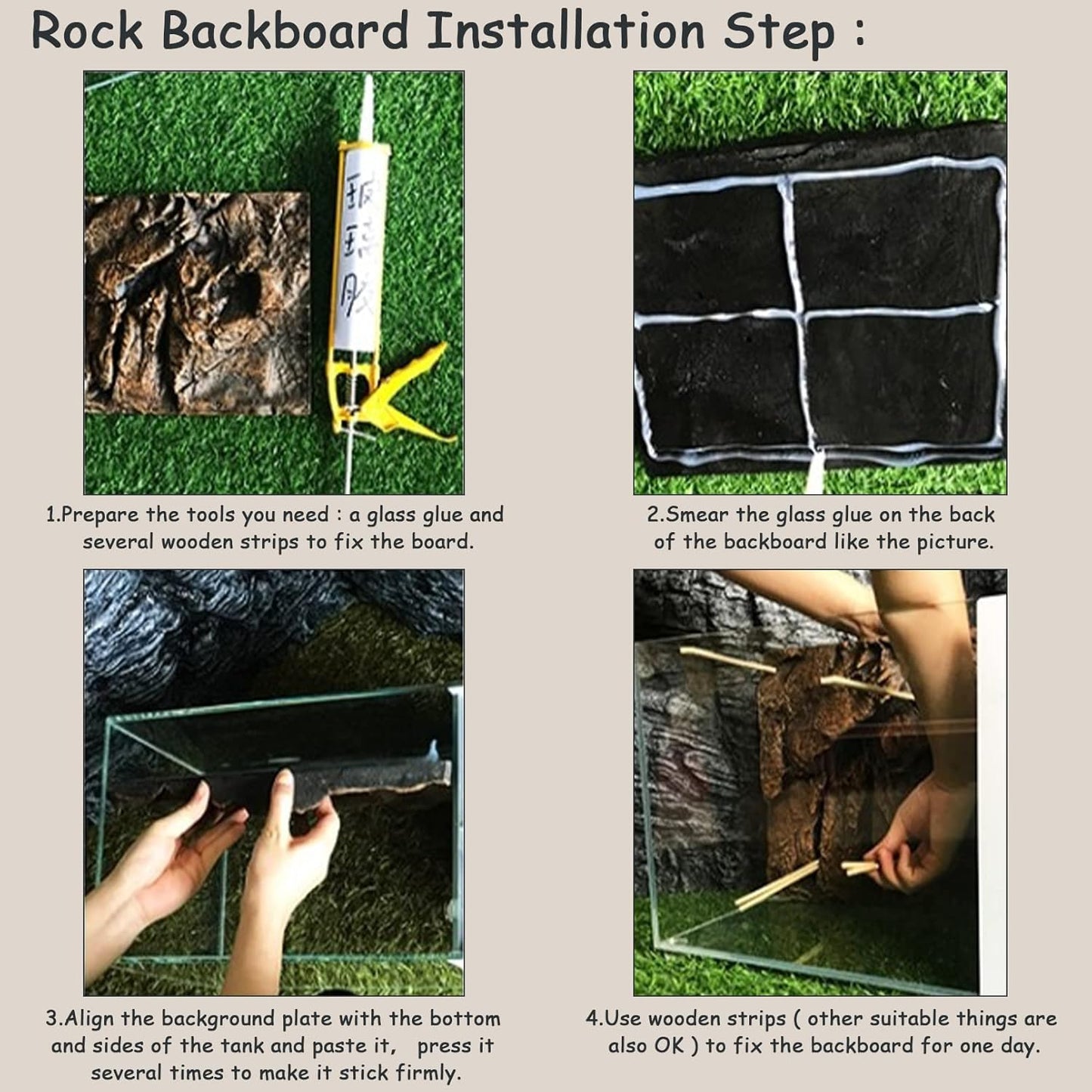 Tfwadmx Rock Terrarium Background 3D Reptile Tank Background Board Amphibian Stereo Backdrop Wall Snake Habitat Decor for Lizard Bearded Dragon Gecko Spider Chameleon Turtle Fish (Small Dragon Stone)