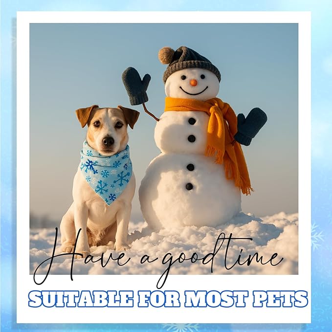 Preboun 50 Pcs Winter Dog Bandanas Bulk Snowflakes Snowmen Polar Bear Penguin - Image 4