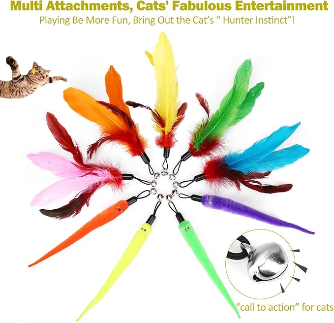 MeoHui Cat Toys for Indoor Cats, Interactive Cat Toy 2PCS Retractable Wand Toy - Image 5