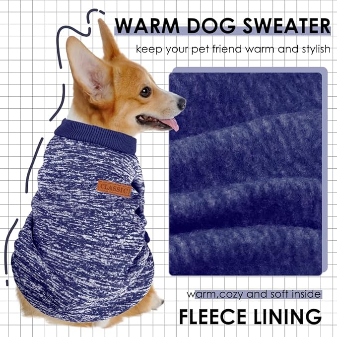 1 Pack Dog Sweaters for Small Dogs Girl Boy Winter Fleece Clothes Warm Soft Dog - Image 2