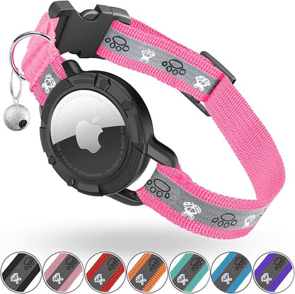 Reflective AirTag Cat Collar, Integrated Cat Tracker Collar by ODOKELE