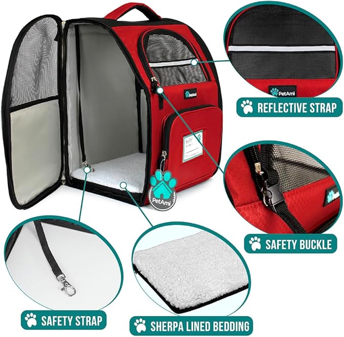 PetAmi Dog Backpack Carrier for Small Medium Dogs Large Cats up to 18 lbs - Image 4