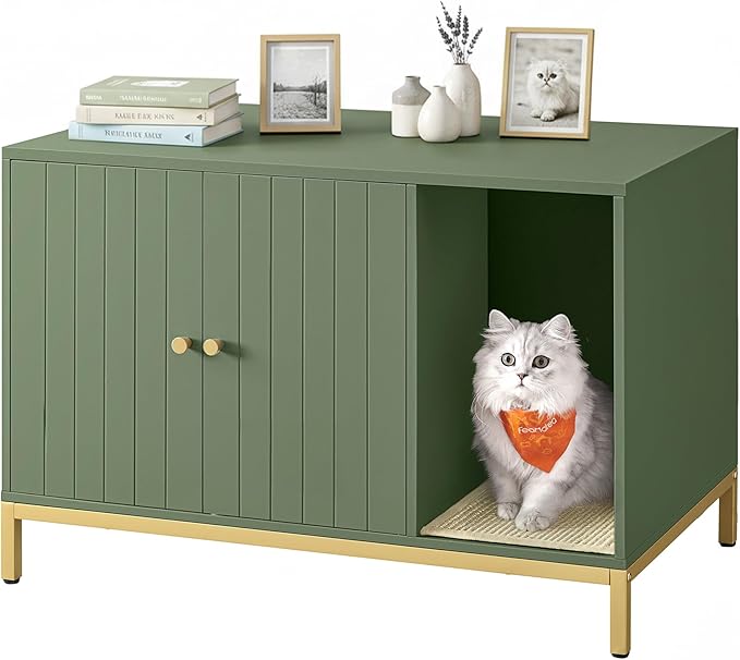 Feandrea Cat Litter Box Enclosure, Hidden Litter Box Furniture by FeandreabySONGMICSHOME