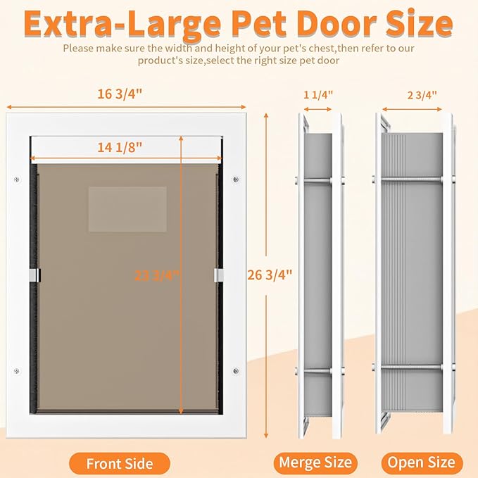 Dog Door for Large Dogs, X-Large Aluminum Frame Pet Door - Image 2
