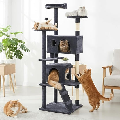 DUMOS 62-inch Indoor Cat Tree Tower –Multi-Level Pet House - Image 7
