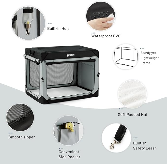 ZOMISIA 42 Inch Collapsible Dog Crate - Image 6