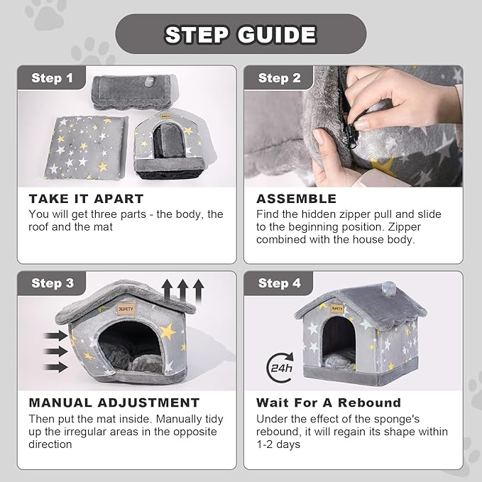JIUPETY Cute Indoor Dog Houses, Dog Bed - Image 5