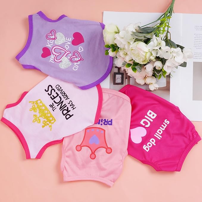 Pistha 4 Pack Dog Shirts Summer Printed Puppy Clothes Cute Sleeveless Pet T - Image 3