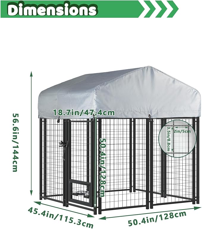 LEMBERI 4x4x4 Outside Dog Kennel - Image 2