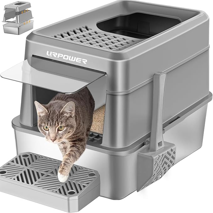 URPOWER Stainless Steel Cat Litter Box by URPOWER