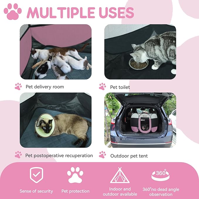 Dog Cat Playpen Indoor Outdoor for Puppy Pet Travel, Dogs Enclosure Tent Crates - Image 2