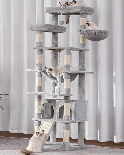Heybly Tall Cat Tree, 78-inch Multi-Level Cat Tower - Image 3