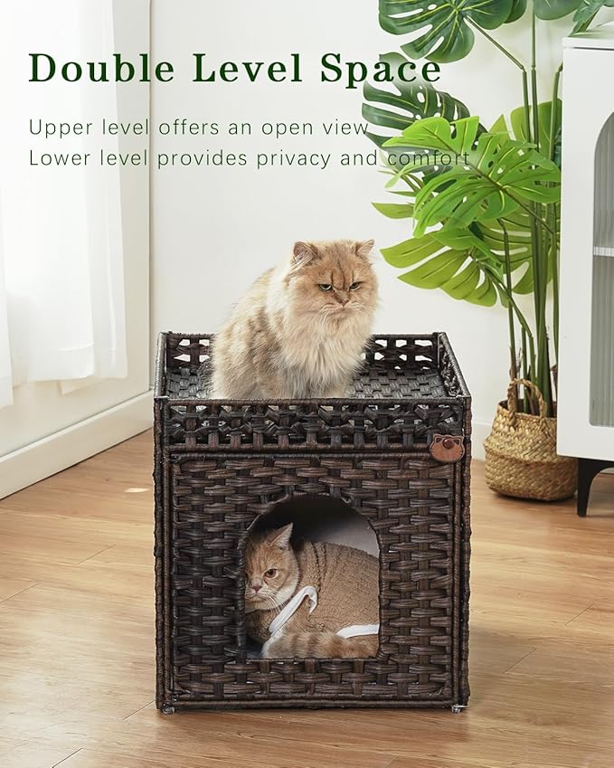 SETVSON Cat Beds for Indoor Cats Extra Large Double Cat Cave Pet Cube, - Image 2