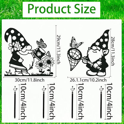 Rngmsi Gnome Metal Garden Stakes Decor, Gnome Yard Decorations Outdoor - Image 2