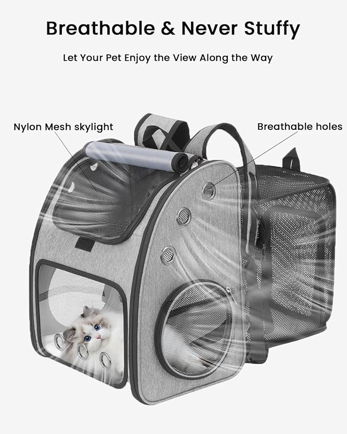 Expandable Cat Backpack Carrier, Airline Approved Pet Carrier - Image 3