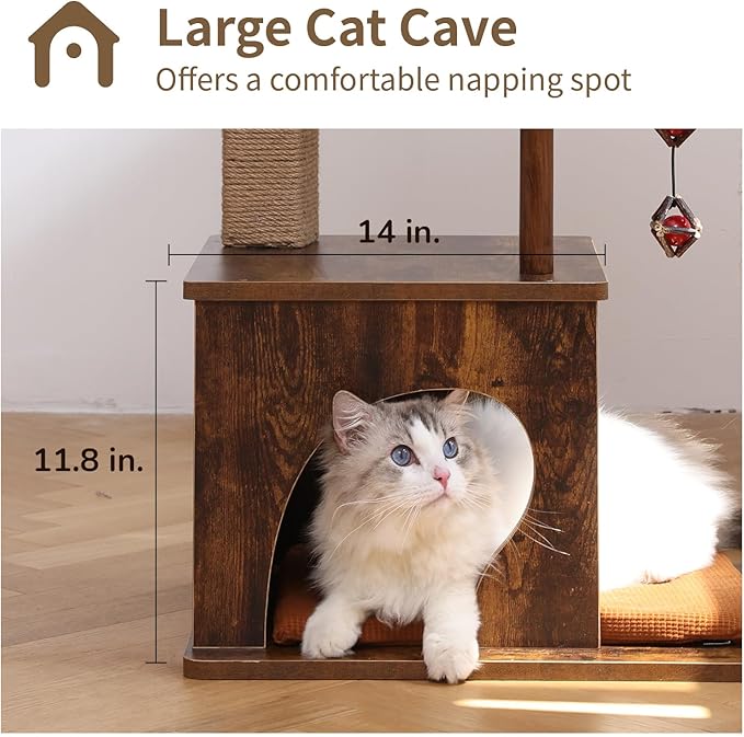 FUKUMARU Cat Tree, 4 in 1 Large Modern Cats Tower - Image 6