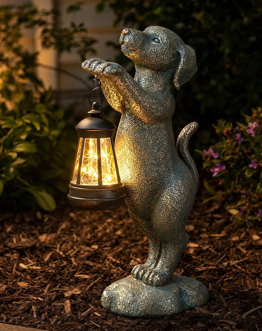 Solar Dog Garden Statue by CYGX