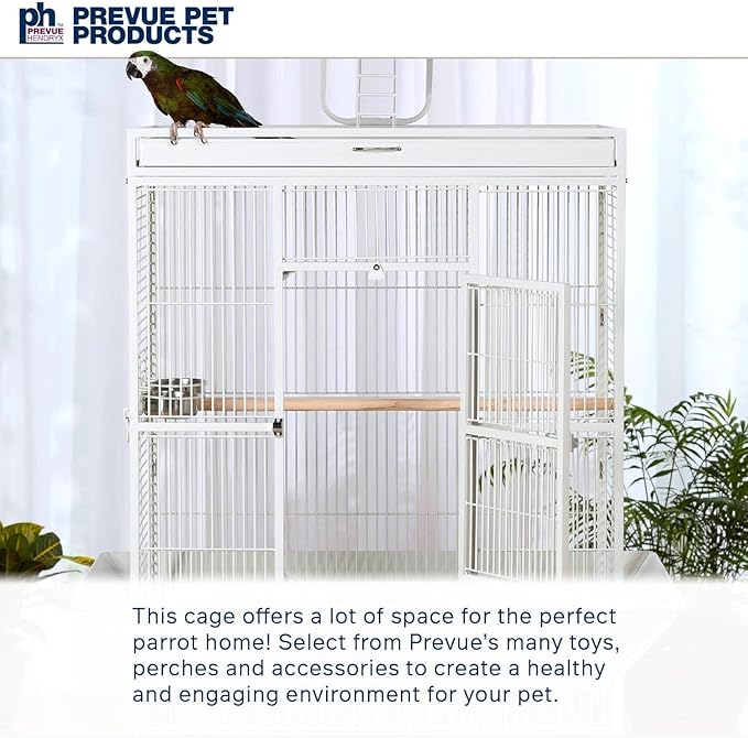 Prevue Pet Products Wrought Iron Select Bird Cage 3154C, Chalk White, 36-Inch - Image 8