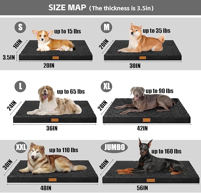 Patas Lague Orthopedic Dog Bed Large Sized Dog 36''X24'', Waterproof Soft - Image 5