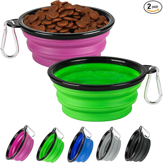 Collapsible Dog Bowl 2 Pack, Dog Water Bowls by HOSCAPE