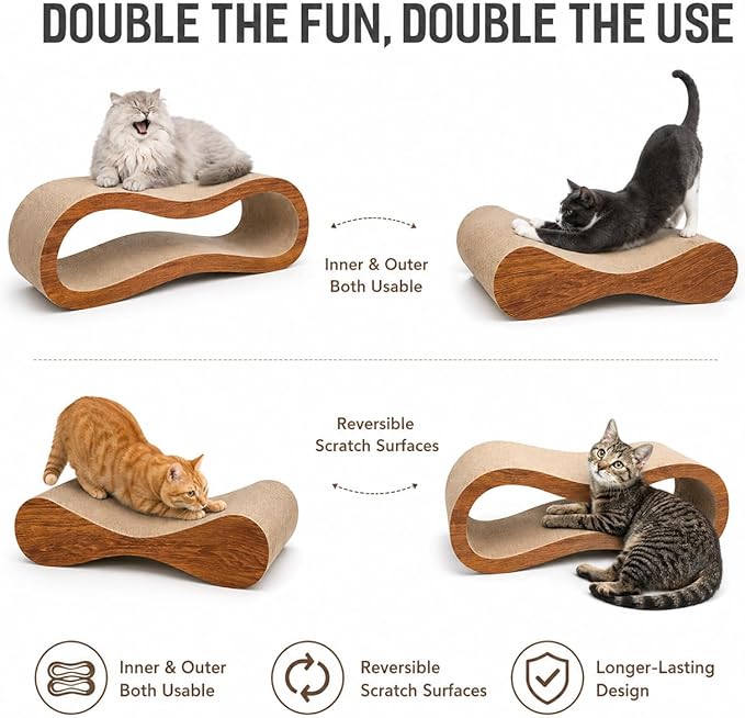 Simple Deluxe Cat Scratcher, 2 in 1 Cat Scratching Board, Cat Cardboard - Image 2
