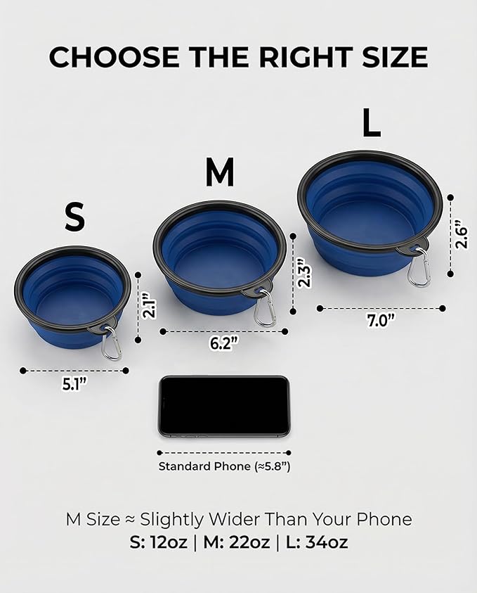 Collapsible Dog Bowls for Travel, BPA Free) - Image 3