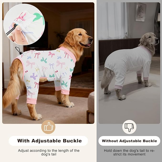 Bienbee Dog Pajamas, 4 Pack Dog Recovery Suit Shedding Suit Cute Soft Puppy - Image 6