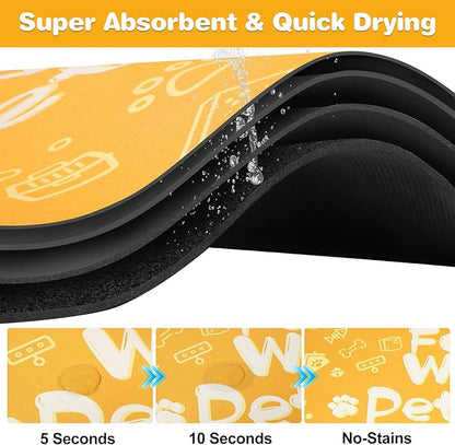 Pet Feeding Mat, Dog Cat Mat for Food and Water, Dog Bowl Waterproof Placemat - Image 2