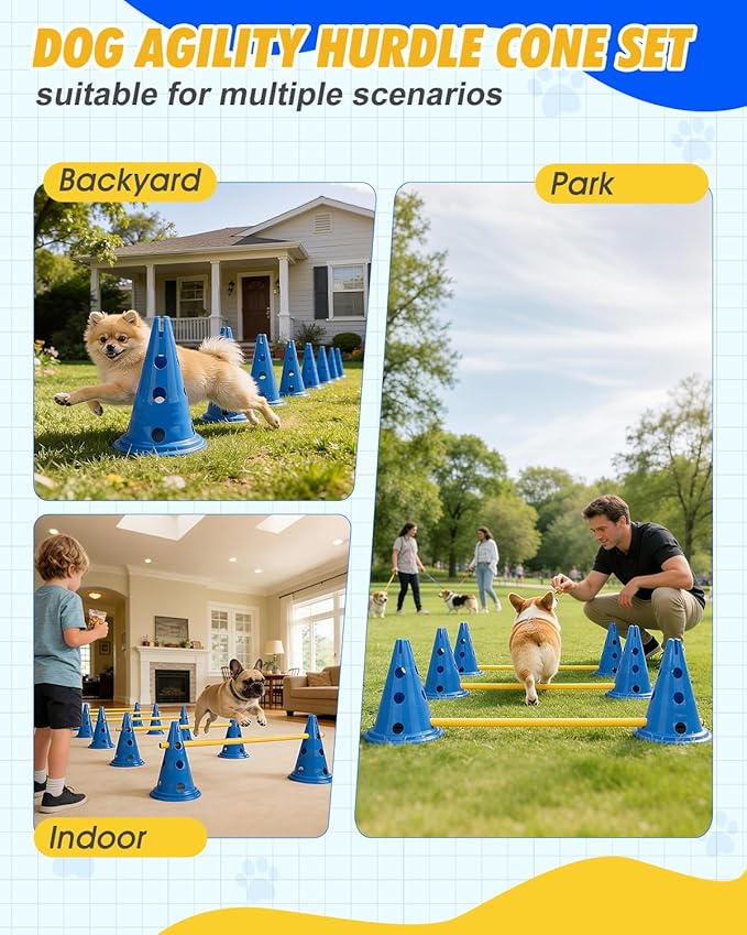 Dog Agility Hurdle Cone Set, Dog Agility Course Backyard Set - Image 7