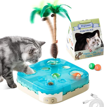 Migipaws 7-in-1 Interactive Cat Toy Motion Activated Indoor Playset by MigipawsCreateMoreEnjoymenttoPetsandFamily