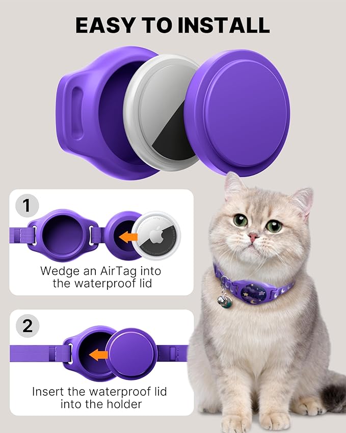 Cat Collar with Airtag Holder, Breakaway Airtag Cat Collar - Image 4