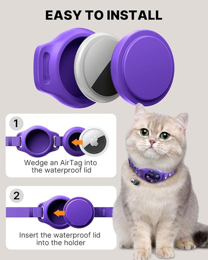 Cat Collar with Airtag Holder, Breakaway Airtag Cat Collar - Image 4