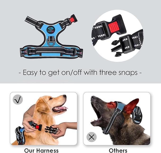 PHOEPET Reflective Dog Harness Large Breed Adjustable No Pull Vest - Image 3