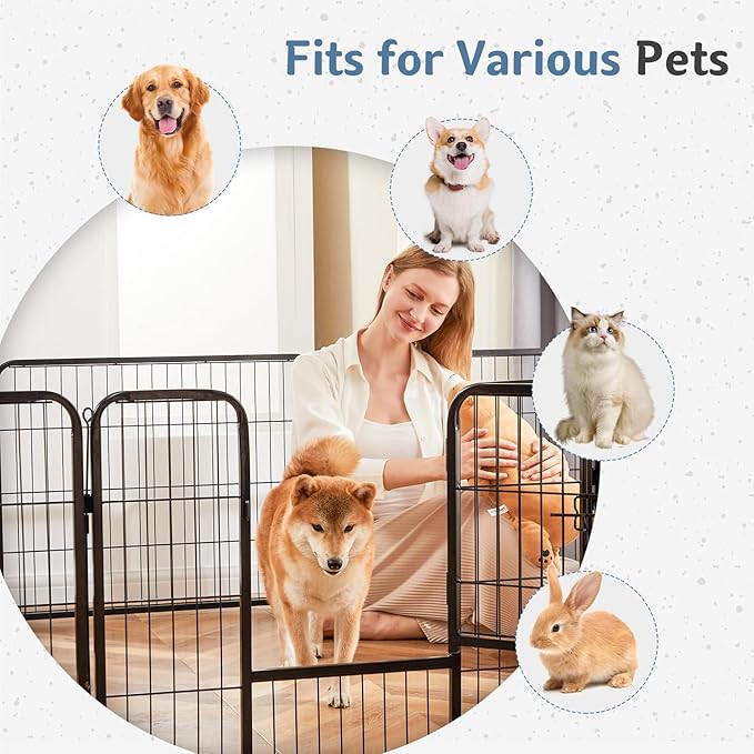 DUMOS Dog Playpen Indoor, Metal 32 Inch 40 Panels Foldable Pet Fence - Image 2