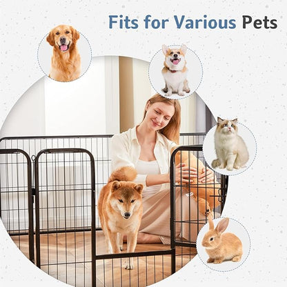 DUMOS Dog Playpen Indoor, Metal 32 Inch 2 Panels Foldable Pet Fence - Image 7