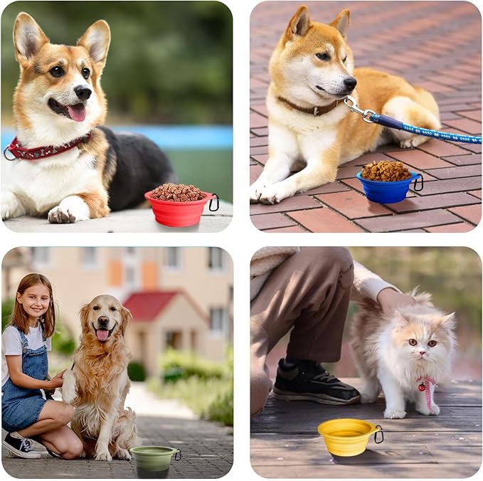 PetBonus 2-Pack Silicone Collapsible Dog Bowls, BPA Free Dishwasher Safe - Image 6