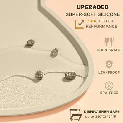 Cat Food Mat, Silicone Non Slip Dog Bowl Mat Waterproof Cat Feeding Mat Stop - Image 3