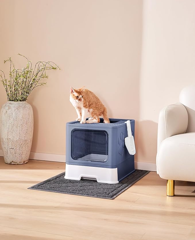 Medario Cat Litter Box with X-Large Litter Mat and Scoop, Large Covered Litter - Image 8