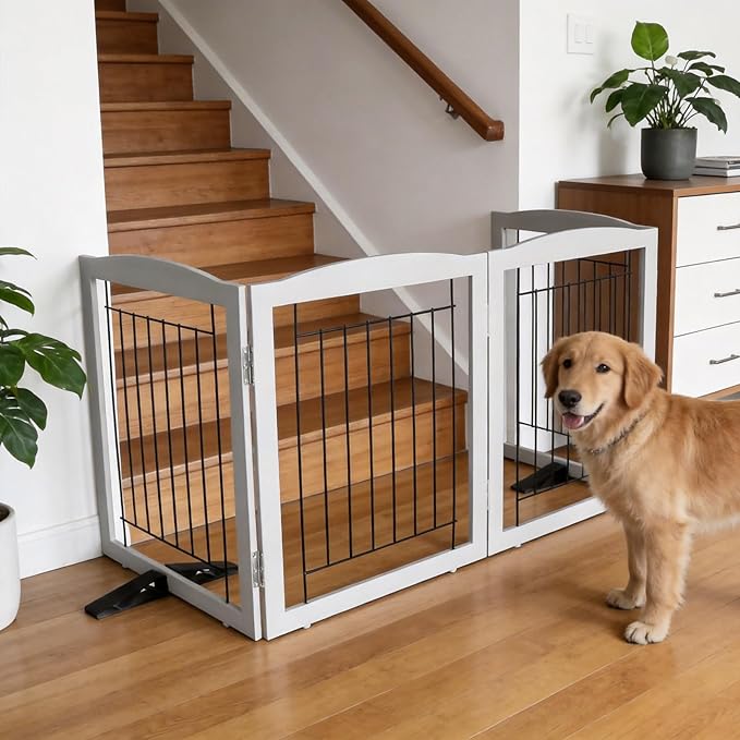 ZJSF Freestanding Dog Fence Indoor, Foldable Dog Gate - Image 3