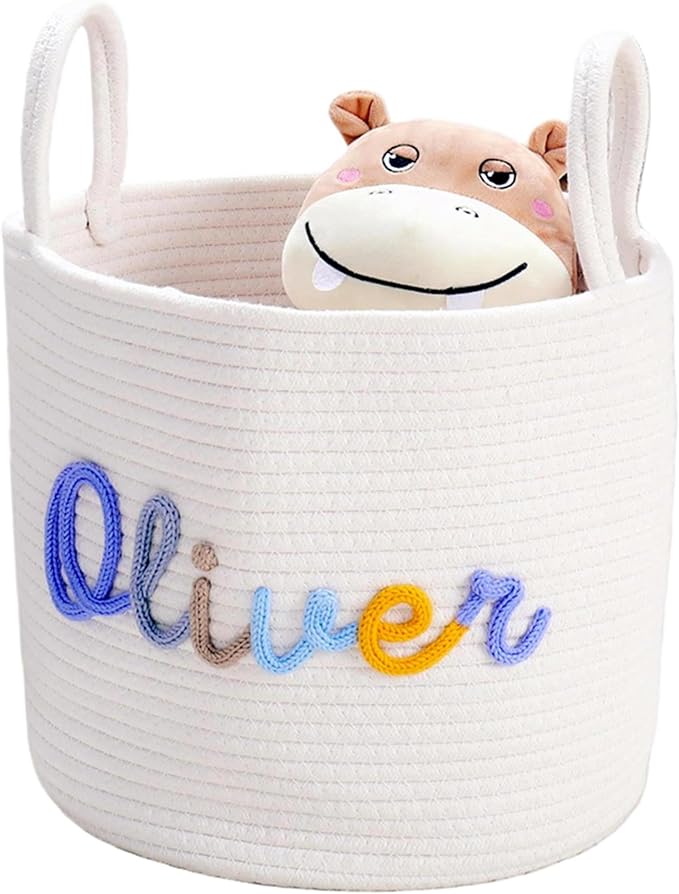 JUPPE Pet Dog Basket with Personalized Name, Dog Toys Storage Organizer Custom - Image 8