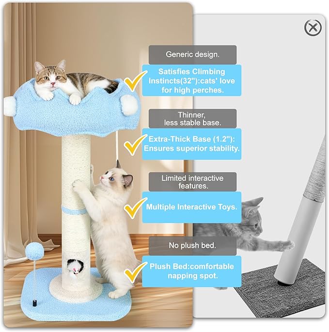 Tall Cat Scratching Post for Indoor Cats Adults, Cat Scratch Post - Image 4