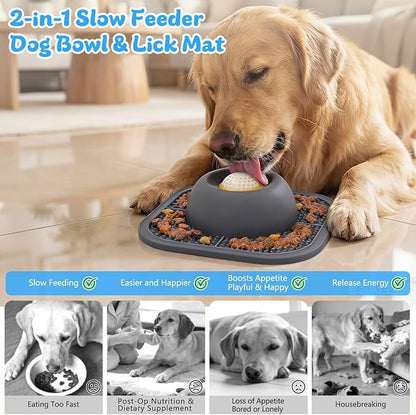 Slow Feeder Dog Bowls & Lick Mat - Image 2