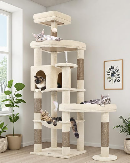 Globlazer Extra Large Platform Cat Tree, 65in Tall Sturdy Cat Tree by Globlazer