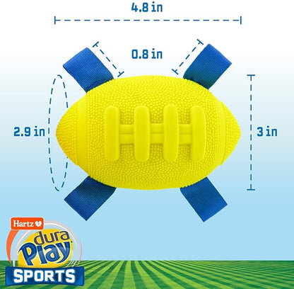 Hartz Dura Play Sports Football Dog Toy, Bacon Scented Squeaky Latex Yellow & - Image 5