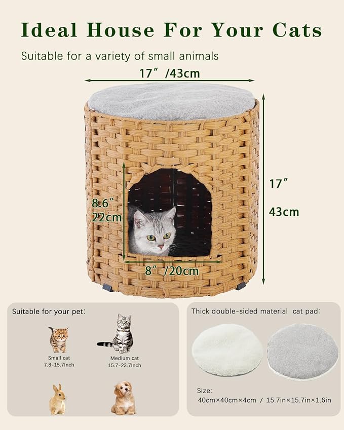 SETVSON Cat House for Indoor Cat, Large Double Cat Houses Cat Bed Cave - Image 5